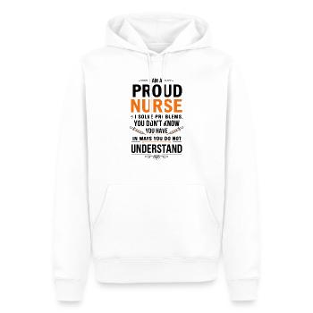 Fière infirmière dicton - Sweat à capuche Premium bio Homme - blanc - Devant - Nico (187cm)