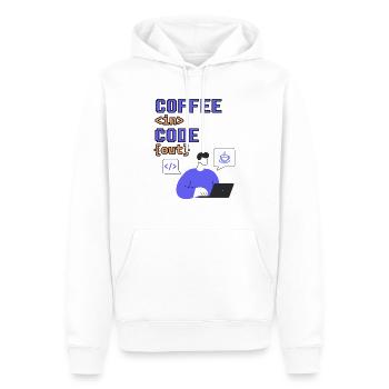 Code in. Coffe out. - Männer Premium Bio Hoodie - Weiß - Vorne - Nico (187cm)