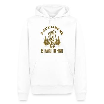 Ein Kerl wie ich ist schwer zu finden lustiges Bigfoot-Zitat - Männer Premium Bio Hoodie - Weiß - Vorne - Nico (187cm)