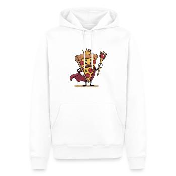 Funny Pizza Cartoon Pizza Slice Design - Sweat à capuche Premium bio Homme - blanc - Devant - Nico (187cm)