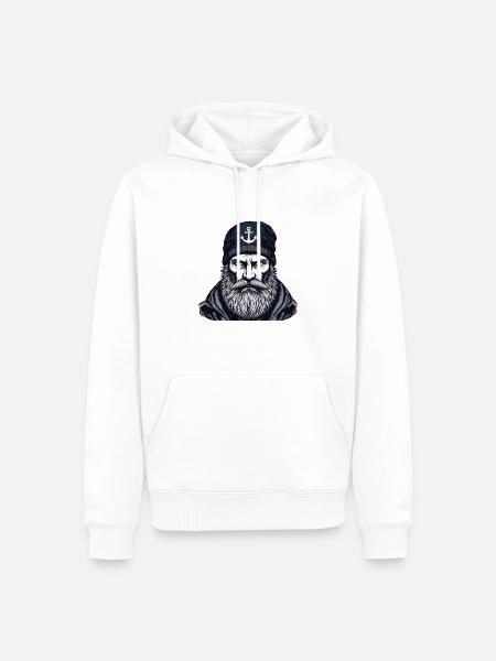 Ostfriesische Nordsee Seemann - Männer Premium Bio Hoodie - Weiß
