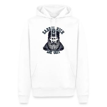 Frison orientale marin de la mer du Nord Sabbel nich dat geit - Sweat à capuche Premium bio Homme - blanc - Devant - Nico (187cm)