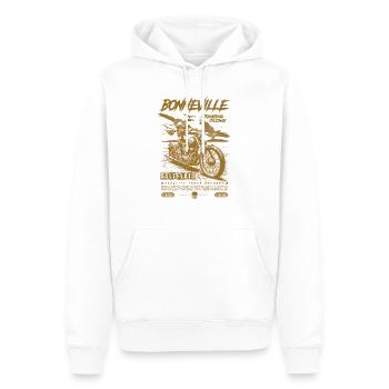 Bonneville Salt Flats Moto Vintage Biker - Sweat à capuche Premium bio Homme - blanc - Devant - Nico (187cm)