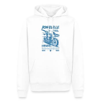 Bonneville Salzwüste Motorrad Vintage Biker - Männer Premium Bio Hoodie - Weiß - Vorne - Nico (187cm)