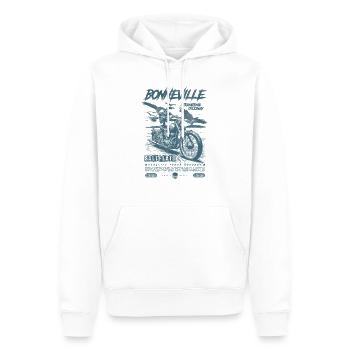 Bonneville Salzwüste Motorrad Vintage Biker - Männer Premium Bio Hoodie - Weiß - Vorne - Nico (187cm)