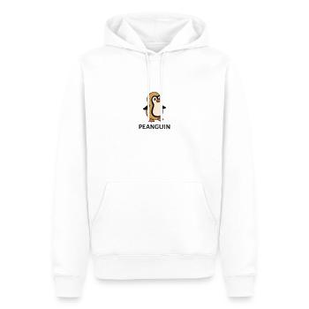Peanguin – Pinguin mit Erdnusskörper Comic Motiv - Männer Premium Bio Hoodie - Weiß - Vorne - Nico (187cm)