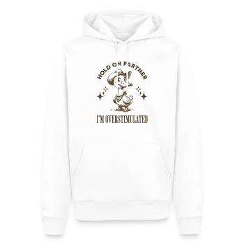 Hold On Partner Je suis surstimulé Cowboy Duck - Sweat à capuche Premium bio Homme - blanc - Devant - Nico (187cm)