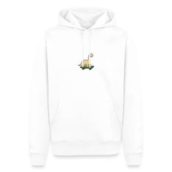 Dino auf Skateboard – Lustige Kinder-Illustration - Männer Premium Bio Hoodie - Weiß - Vorne - Nico (187cm)