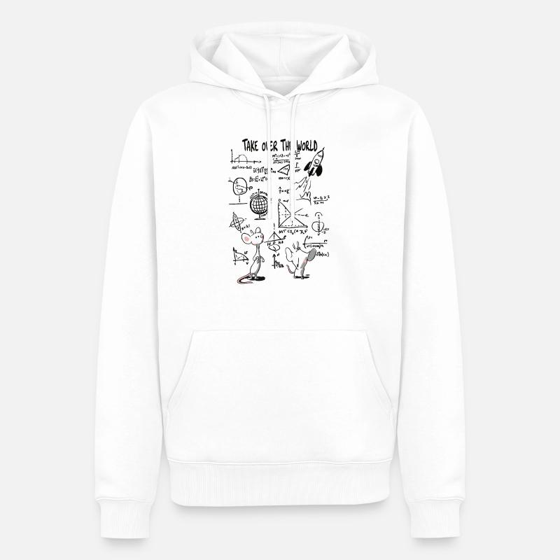 Weltübernahme – Schlauer Mäuse-Masterplan - Männer Premium Bio Hoodie - Weiß