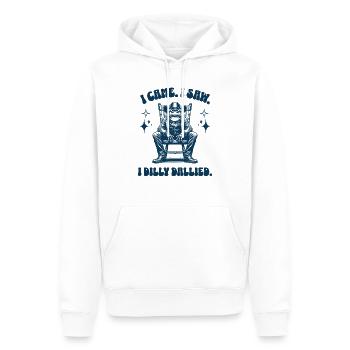Ich kam Ich sah ich Dilly Dallied Cool Frog Cowboy - Männer Premium Bio Hoodie - Weiß - Vorne - Nico (187cm)
