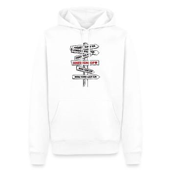 Ahrenshoop Urlaub Ostsee Insel Fischland Darß - Männer Premium Bio Hoodie - Weiß - Vorne - Nico (187cm)