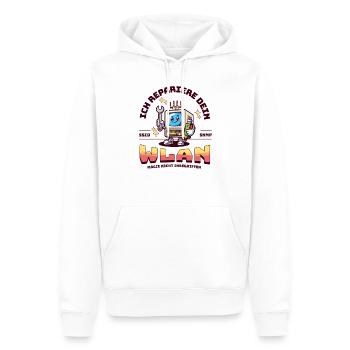 Ich repariere dein WLAN - Männer Premium Bio Hoodie - Weiß - Vorne - Nico (187cm)