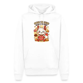 Süßes Kitsune Kawaii mit magischen Leckereien. - Männer Premium Bio Hoodie - Weiß - Vorne - Nico (187cm)