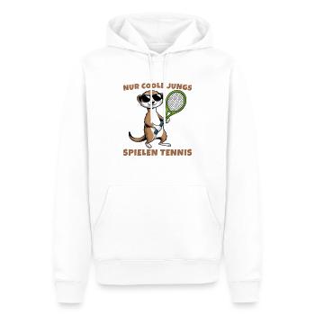 Tennisspieler - Nur coole Jungs spielen Tennis - Männer Premium Bio Hoodie - Weiß - Vorne - Nico (187cm)