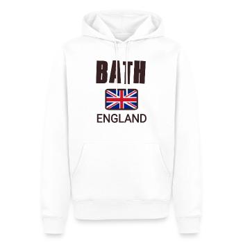 Bath, England - Men’s Premium Organic Hoodie - white - Front - Nico (187cm)