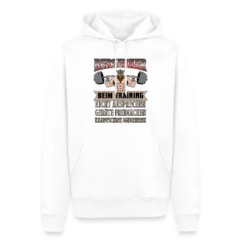 Berserker Fitness "Tveir" - Männer Premium Bio Hoodie - Weiß - Vorne - Nico (187cm)