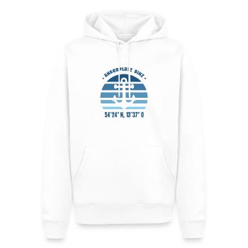 Binz Seebad Ostsee Rügen Koordinaten Ostseeküste - Männer Premium Bio Hoodie - Weiß - Vorne - Nico (187cm)