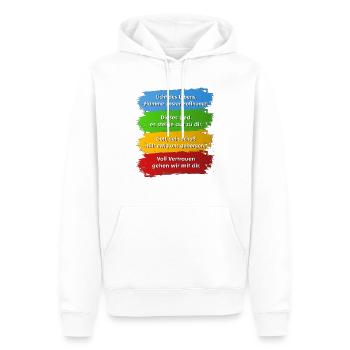 Hymne du Jubilé allemand de Rome 2025 - Sweat à capuche Premium bio Homme - blanc - Devant - Nico (187cm)