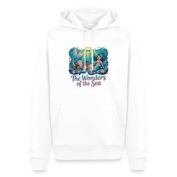 WUNDER DES MEERES - Männer Premium Bio Hoodie - Weiß - Vorne - Nico (187cm)