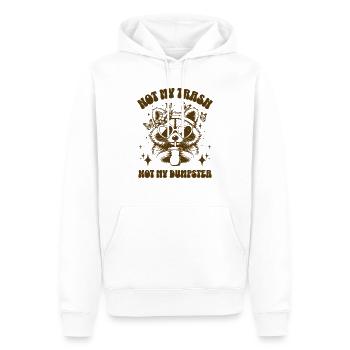 Not My Trash Not My Dumpster Funny Raccoon Quote - Men’s Premium Organic Hoodie - white - Front - Nico (187cm)