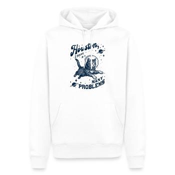 Houston J’ai tellement de problèmes chat - Sweat à capuche Premium bio Homme - blanc - Devant - Nico (187cm)