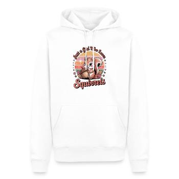 Juste une fille qui aime les écureuils - Sweat à capuche Premium bio Homme - blanc - Devant - Nico (187cm)