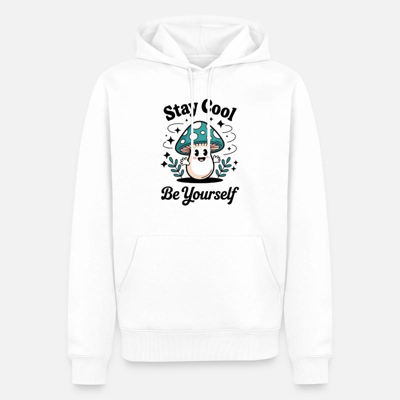 SEI DU SELBST - Männer Premium Bio Hoodie - Weiß