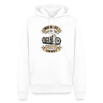 When Life Throws You a Curve – Biker Design - Männer Premium Bio Hoodie - Weiß - Vorne - Nico (187cm)
