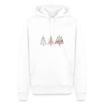 Merry Christmas, Christmas, Ugly Sweater, tree - Men’s Premium Organic Hoodie - white - Front - Nico (187cm)