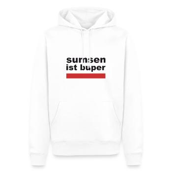 sumsen ist buper - Männer Premium Bio Hoodie - Weiß - Vorne - Nico (187cm)