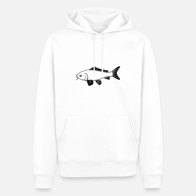poisson - Sweat à capuche Premium bio Homme - blanc