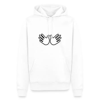 Emoji Hand offen Skizze schwarz - Männer Premium Bio Hoodie - Weiß - Vorne - Nico (187cm)