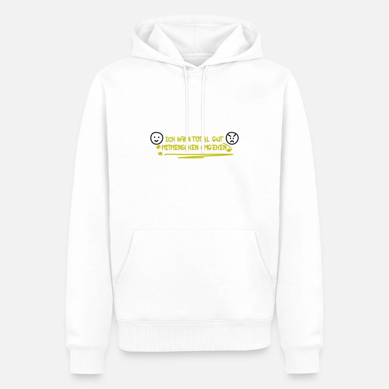 Mitmenschen/mit Menschen - doppeldeutig - Männer Premium Bio Hoodie - Weiß