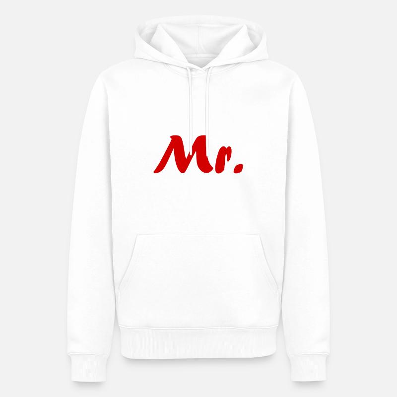 Herr - Männer Premium Bio Hoodie - Weiß
