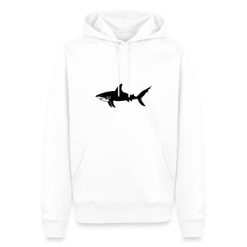 Requin - Sweat à capuche Premium bio Homme - blanc - Devant - Nico (187cm)
