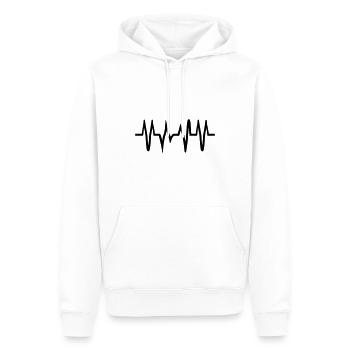 Battement coeur - Sweat à capuche Premium bio Homme - blanc - Devant - Nico (187cm)