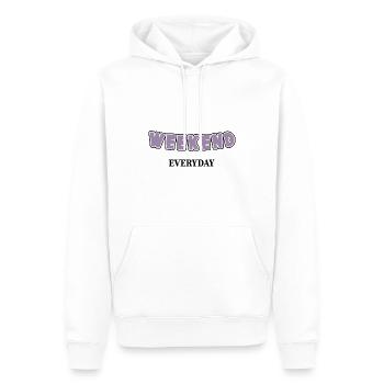 Weekend everyday - Männer Premium Bio Hoodie - Weiß - Vorne - Nico (187cm)