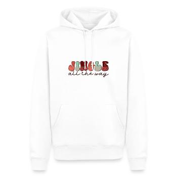 Joyeux Noël, Noël, vacances, jours fériés - Sweat à capuche Premium bio Homme - blanc - Devant - Nico (187cm)