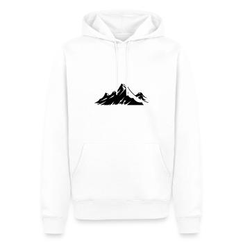 Mountain - Men’s Premium Organic Hoodie - white - Front - Nico (187cm)