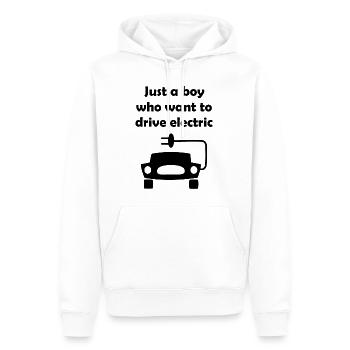 Voitures électriques uniquement - Sweat à capuche Premium bio Homme - blanc - Devant - Nico (187cm)