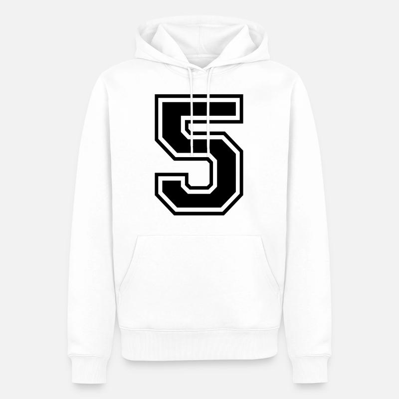 Nummer 5 - Männer Premium Bio Hoodie - Weiß