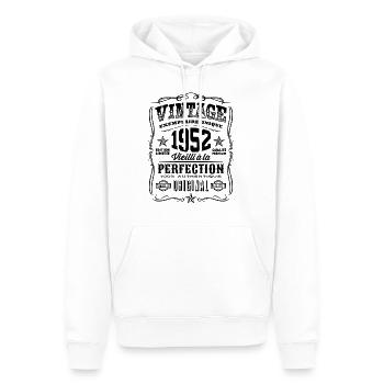 Vintage 1952 Cadeau Anniversaire 67 Ans - Sweat à capuche Premium bio Homme - blanc - Devant - Nico (187cm)