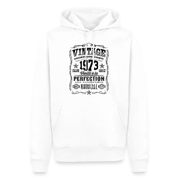 Vintage 1973 Cadeau Anniversaire 46 Ans - Sweat à capuche Premium bio Homme - blanc - Devant - Nico (187cm)
