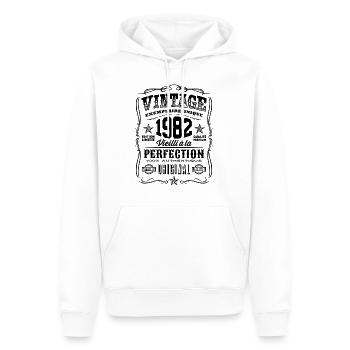 Vintage 1982 Cadeau Anniversaire 37 Ans - Sweat à capuche Premium bio Homme - blanc - Devant - Nico (187cm)