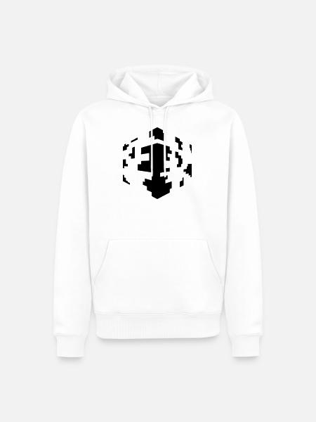 cube pixel - Sweat à capuche Premium bio Homme - blanc