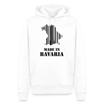 Made in Bavaria Barcode Karte Geschenkidee - Männer Premium Bio Hoodie - Weiß - Vorne - Nico (187cm)