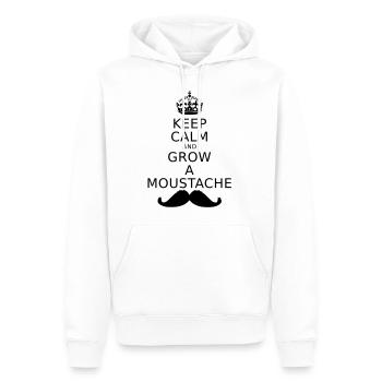 KEEP CALM AND GROW A MOUSTACHE - Men’s Premium Organic Hoodie - white - Front - Nico (187cm)