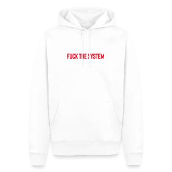 Fuck the system rot - Systemkritik Shirt - Männer Premium Bio Hoodie - Weiß - Vorne - Nico (187cm)