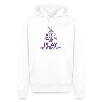 Keep calm and play field hockey - Men’s Premium Organic Hoodie - white - Front - Nico (187cm)