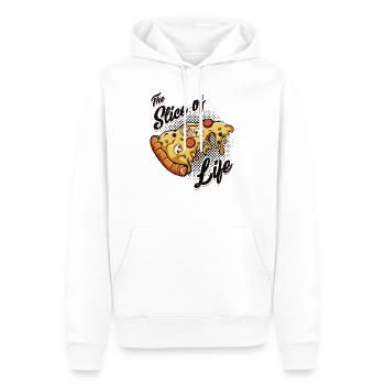 The Slice Of Life | Pizzastück Fast Food Geschenk - Männer Premium Bio Hoodie - Weiß - Vorne - Nico (187cm)